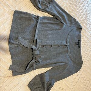 INC International Concepts Gray Ribbed Cardigan